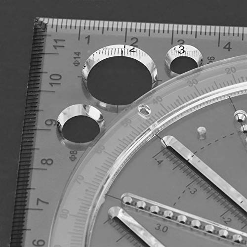 Multifunctional Drawing Ruler, Geometric Drawing Tool, Angle and Circle Maker for School, Office, and Artwork