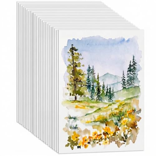 TaoBary 300 Pcs Watercolor Paper 8 X 12 Inch 230 GSM, Cold Press White - color: 230 Gsm, size: 8 x 12 Inch