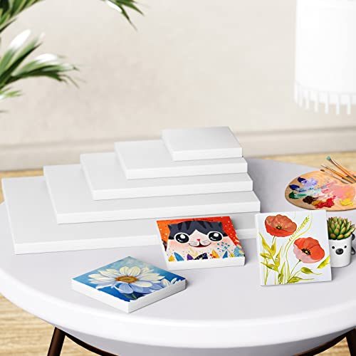 GOTIDEAL 18Pcs Stretched Canvases, Multi Pack 4x4, 5x7, 8x10, 9x12, 11x14 - color: White, size: Multi Pack-18 Pcs