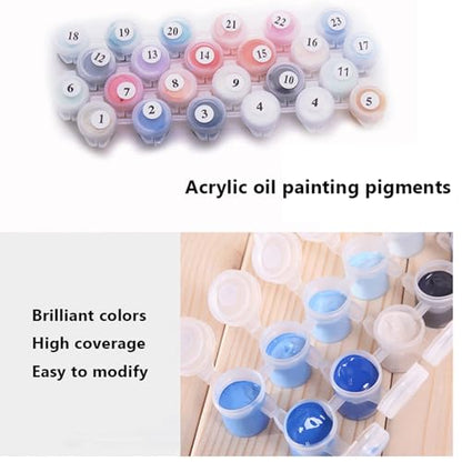 TFIAVSIN Paint by Numbers for Adults Foggy Mountain Landscape Painting by Numbers for Adults Pine Trees and Birds Adult Paint by Number Kits Unique Gift for Adults, 16"x20"(Frameless)