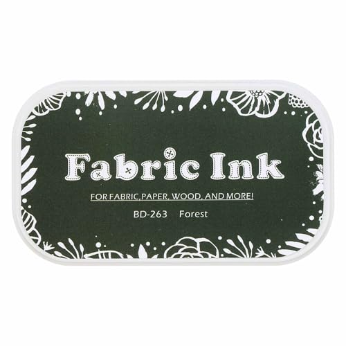 MECCANIXITY Ink Pads for Stamps, 3.7x2.2 Inch Fabric Ink Pad for Cloth, Wood, Paper, Fingerprint, DIY Card Making, Forest Green - color: Forest Green