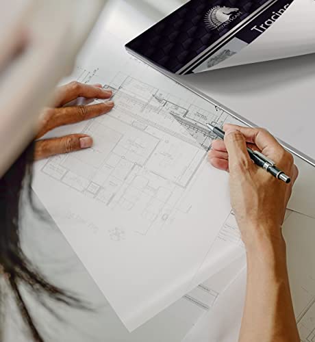 MyArtscape Graphite Transfer Paper Roll, Wax-Free, 17" x 15ft Transfer Paper Roll with Tracing Paper Pad - 33lb - 9" x 12" - 150 Transparent Sheets