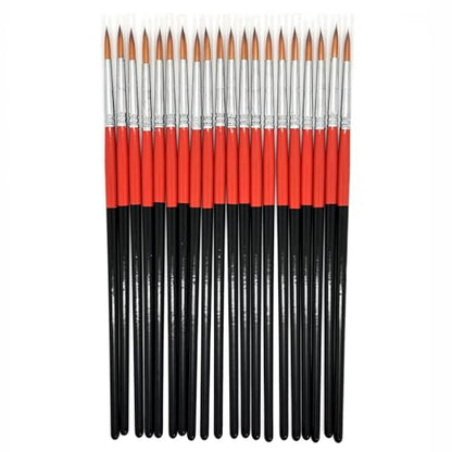 Size #2 Pointed Round Paint Brush Set of 20, Premium Taklon Synthetic Hair - size: Size #2 Pointed Round (20 PCS)