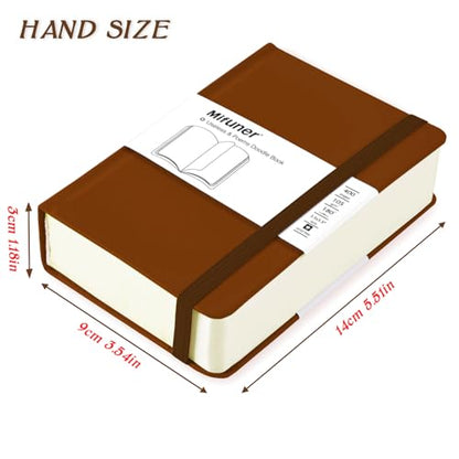 qianshan Mix Media Pad,3.5"x5.5" Small Hardcover Leather Art Sketchbook,105 GSM 200 Sheets/400 Pages Acid Free Artistic Painting Drawing Sketching Writing Paper, Handy Pocket Journal Notebook.Brown - color: 105gsm-brown