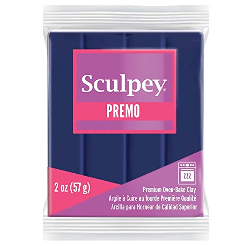 Sculpey Premo Polymer Oven-Bake Clay, Ultramarine Blue Hue, Non Toxic, 2 oz. bar, Great for Jewelry Making, Holiday, DIY, Mixed Media and More. Premium Clay Great for clayers and Artists. - color: ultramarine blue, size: 2 oz