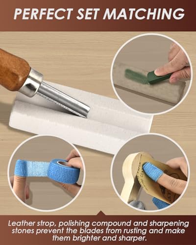 Wood Carving Kit Whittling Kit: Wood Carving Knife Tools with Leather Case | Deluxe Woodworking Hobby Kit for Beginners Adult Kids, Relaxing Creative Projects, DIY Art Craft Gift for Men Teens - color: Brown