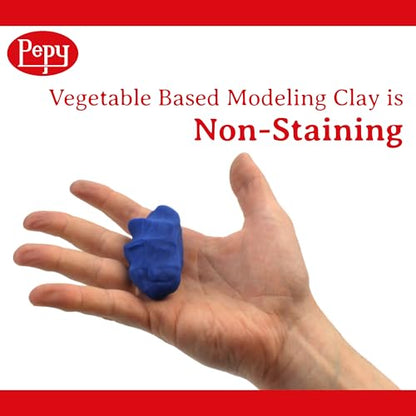 Pepy Plastilina Reusable and Non-Drying Modeling Clay; Set of 24 Bars, 1.4 Ounce Each, Perfect for Arts and Crafts Projects, Light Green - color: Light Green