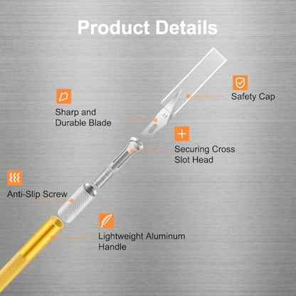 3PCS Craft Knife Hobby Knife Includes 30PCS Spare Exacto Knife Blades #11 and A Ruler, HEADLEY TOOLS Precision Exacto Knife Set Ideal for Crafting, Scrapbooking, Arts, DIY, Stencil, Carving - color: 3 Colors