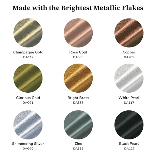 DecoArt Americana Dazzling Metallics Acrylic Paint Set – Starter Set, 9 Bottles (2 fl oz) – Craft Metallic Paints for Canvas, Wood & DIY Projects - color: Multi - Starter