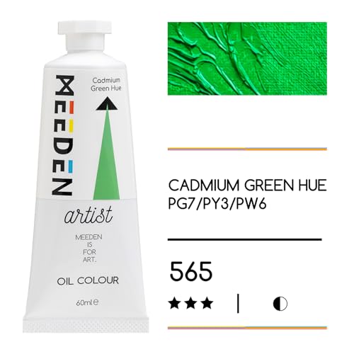 MEEDEN Artist Grade Oil Paint: Cadmium Green Hue - 60ml/2oz Tube | Professional Art Paints and Supplies for Canvas Painting - color: Cadmium Green Hue, size: 2 Fl Oz (Pack of 1)
