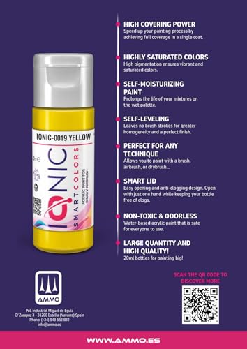 Ammo Ionic Dark Set | Includes Everything You Need to Paint Black Without Hassle on Different Materials, Acrylic, Multicoloured, 20 ml | 6 Acrylic Paints for Wargames