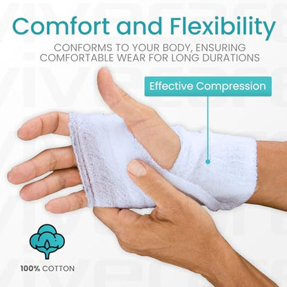 Vive Care XL Gauze Wrap Roll for Wounds (12 Count) Large Sterile Rolls - Individually Wrapped Medical Bandages HSA/FSA Approved - Extra Absorbent & Adhesive Gauze - 3"x4.1" Yards | Individually Wrapped Medical Bandages HSA/FSA Approved - Extra Absorbent &