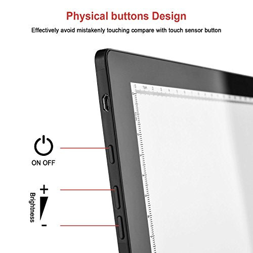 Light Box,Magnetic A4 Light Pad LED Tracing Light Board Physical Buttons