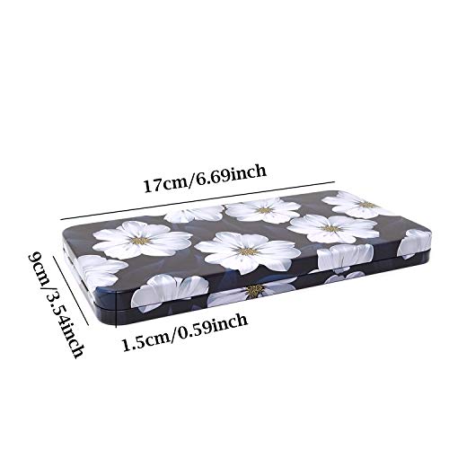 Honbay Watercolor Tins Palette Paint Case with 40pcs Plastic Half Pans (White Flower) - color: White Flower