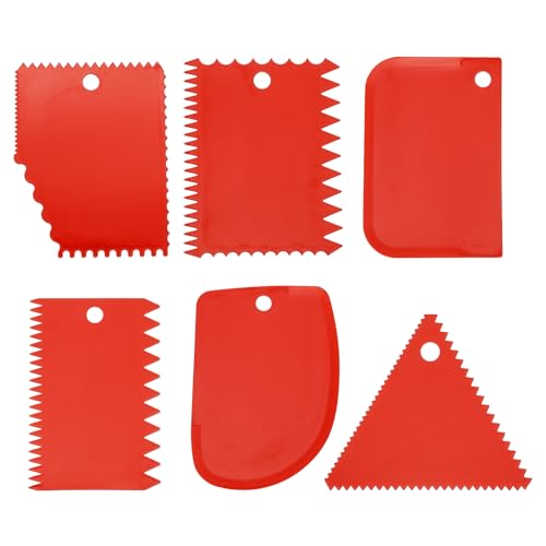 PATIKIL 6 Pcs Plastic Clay Scraper, 1 Set Pottery Tools Soft Carving Scraper Kit Clay Sculpting Tools Ceramics Cutter for Beginners Pottery Modeling, Red - color: Red
