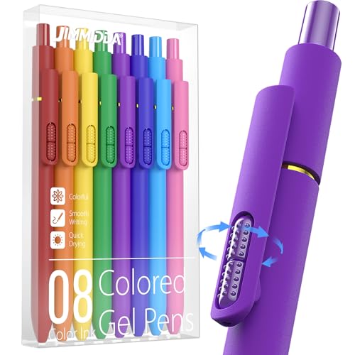 Colored Gel Pens, 8 Pack Fidget, 0.7mm Vibrant Color Ink No Smudge - color: Vibrant Color Ink-8Pcs