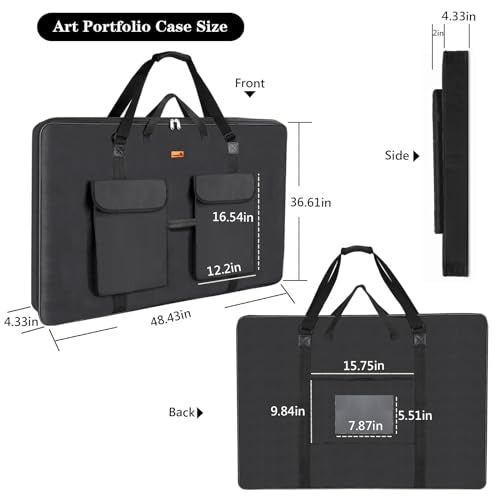 TreochtFUN Art Portfolio Bag 36 x 48 in - Waterproof Artist Carrying Case - size: 36 x 48