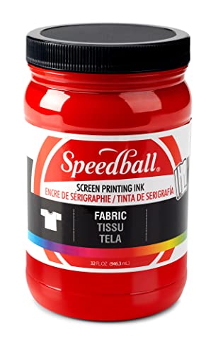 Speedball 004601 Fabric Screen Printing Ink, 32 Fl. Oz, Red - color: Red, size: 32 fl oz