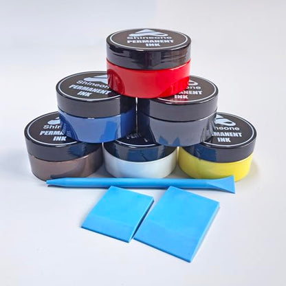 Shineone, Chalk Ink, Fabric Ink, Screen Printing Ink Set, 6 Colors, 3OZ | Paint ink Permanent ink with 3pcs Squeegees, 6-Colors, 3OZ for Fabric, Paper and Cardboard.