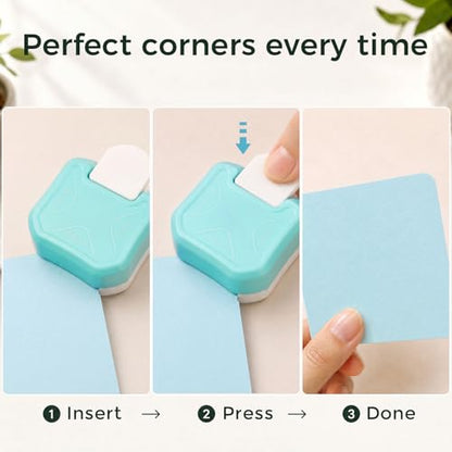 LOVEINUSA Corner Rounder Punch, 3 in 1 Paper Punch with 3 Round Corner Sizes (R4/R7/R10mm), Decorative Edge, Chamfer Cutter for Scrapbooking, Photos, Cardstock, Laminate, DIY Cards & Crafts