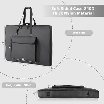 Premium Art Portfolio Case - 32" x 42" - Soft Sided - Foldable - Waterproof & Tear Resistant - Artwork, Photography, Sketch, LCD, Monitor, Solar Panel - Shoulder Straps & Handles - size: 32 x 42
