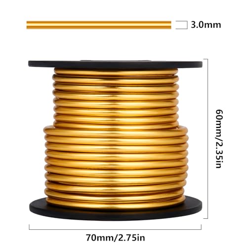 32.8FT 8 Gauge Bendable Dark Gold Aluminum Craft Wire for Jewelry Making | 3mm Thick Soft Metal Sculpting Aluminum Armature Wire Roll Bulk for DIY Craft - color: Dark Gold, size: 8 Gauge