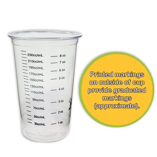 10 8oz Graduated Clear Plastic (PET) Cups and 10 6" Wood Stir Sticks for Mixing Paint, Stain, Epoxy, Resin by NetSellsIt 8 oz Disposable