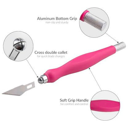 WA Portman 2-Piece Pink Craft Knife Set – Hobby Knife Set with Comfort Grip