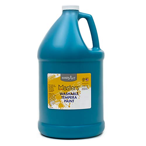 Handy Art Little Masters Washable Tempera Paint, Turquoise, Gallon 128 oz - color: Turquoise, size: 128 Fl Oz