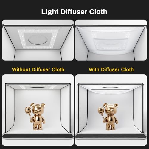 24W Light Box with Adapter, 16"x12" Lightbox for Product Photography | Dimmable LED Lights(CRI>97, 5500K), 6 Anti-Wrinkle Backdrops, Multi-Angle Shooting, Portable&Quick Setup, Unique Front Cover - size: 16*12*12 inch