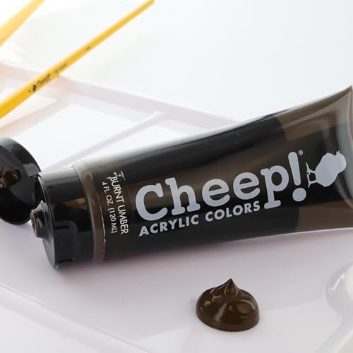 Cheep! Acrylic Paints, 4 oz. Tube - Burnt Umber, Perfect for Artists - Quality Acrylic Paint Heavy Body Paint Artist and Student - color: Burnt Umber