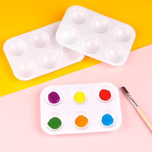 Tamaki 8 PCS Plastic Paint Tray Palettes, White | Watercolor Palette Painting Tray for Painting Party, DIY Craft and Art Painting - color: 8 Pcs