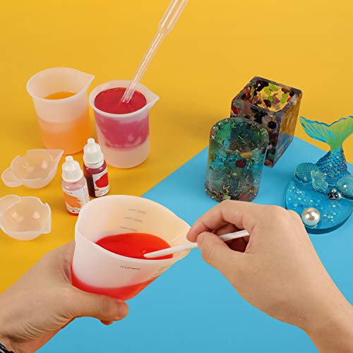 Gartful 250ml Resin Measuring Cups, 3PCS Large Silicone Resin Mixing & Pouring Cups, Reusable Easy Clean for Epoxy, Jewelry Casting Molds, Making Handmade Craft, 8 oz - size: L-250ml*3