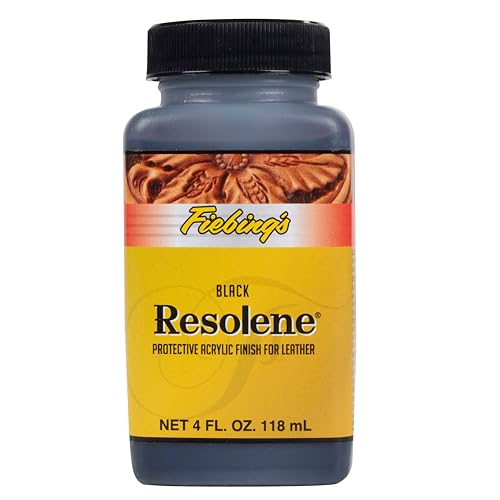 Fiebing's Acrylic Resolene (4 Ounce, Black) - Protective Acrylic Leather Finisher - Flexible, Water Resistant Top Coat for Dyed Boots, Couch, Purse - color: Black