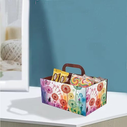 LSQFS Flower DIY Diamond Painting Storage Box with Handle,1 Pack - color: Dandelion