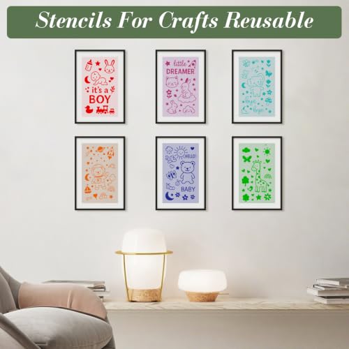Animal Stencils for Crafts Reusable 20Pcs Stencils(7X3.9 Inch) - color: Animal 1