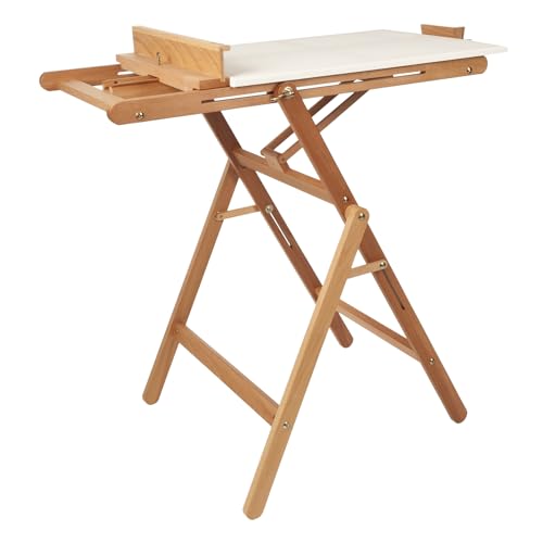 Mabef M33 Studio Easel, Oiled Beech Wood Adjustable Indoor Easel Convertible to Painting Table, Supports Oil, Acrylic, Watercolour, Pastel - style: Adjustable,Compact