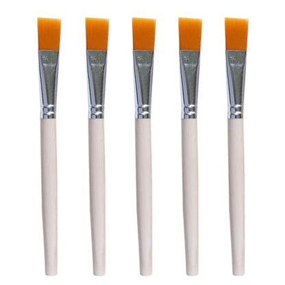5 Pcs Craft Paint Brushes Small Paint Brush Flat Paint Brushes for Small Medium or Larger Paint Job (5)