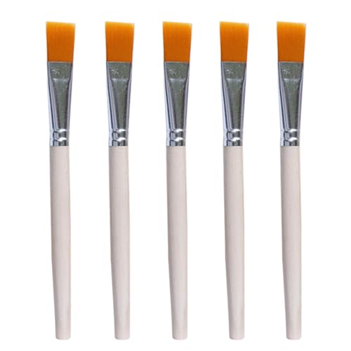 5 Pcs Craft Paint Brushes Small Paint Brush Flat Paint Brushes for Small Medium or Larger Paint Job (5)