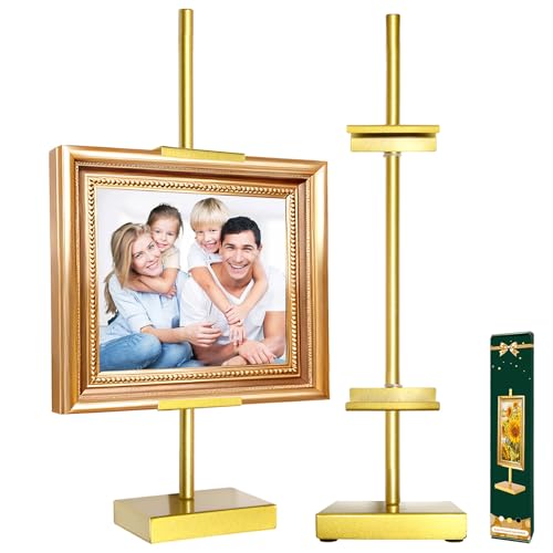 1 Pack Adjustable Tabletop Easel Stand, Metal Picture Stands for Display, Gold Easel Picture Frame Holder Stand for Art Photo Signs, Table Easels for Display（18 Inch Gold） - color: Gold, size: 18 Inch