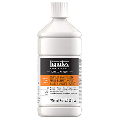 Liquitex Professional Soluvar Gloss Varnish, 946ml (32-oz) | Mineral Spirit Based, Adds Gloss Sheen, Protects & Resists Dirt Retention, Increases Brightness, Resists Discoloration - color: Soluvar Gloss, style: 32-oz