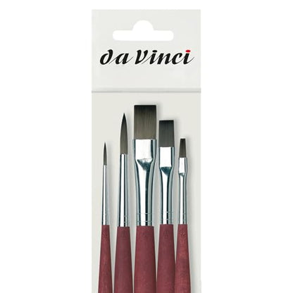 da Vinci Oil & Acrylic Brush Set 5269 - COLLEGE Synthetics - 5 Brush Set containing Series 8730 Round Size 2 & 6 plus Series 8740 Flat Size 4, 8 & 12 - Strong fibers that are easy to clean - Made in Germany - style: College Starter Set