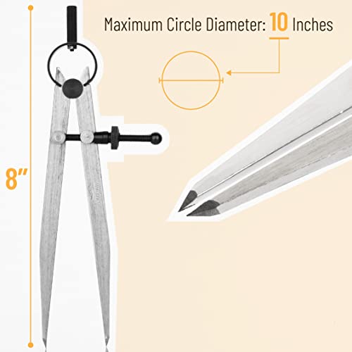 Mr. Pen- Adjustable Divider Leather Compass, 8 Inch, Lockable Metal Compass - style: Divider
