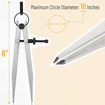 Mr. Pen- Adjustable Divider Leather Compass, 8 Inch, Lockable Metal Compass - style: Divider