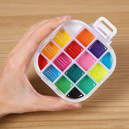 4-Piece Paint Storage Palette Insert Set with Removable Silicone Liners - Airtight Seal Keeps Gouache, Acrylic & Watercolor Paints Moist for Days, Compact 3.5x3.5x0.95in