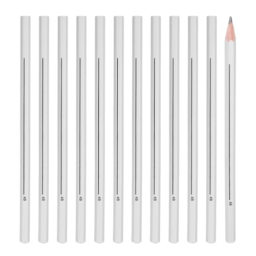 PATIKIL 4B Graphite Pencils for Drawing, 12Pcs Sketching Pencils Wood Supplies Set Break-Resistant Lead with Built-in Sharpening Area for Painting Sketching Artist Design - style: 4B