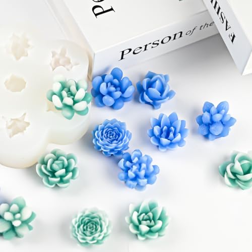 Succulent Candle Mold, 7 Cavity Succulent Plant Making Molds - color: 7 Cavity Succulent Candle Mold
