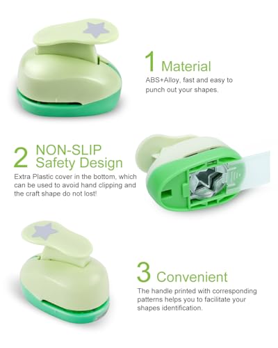 UCEC Craft 1 inch Star Hole Punch, Star Punch, Christmas Punch Puncher for Paper Crafting Scrapbooking - color: Star, size: 1 Inch