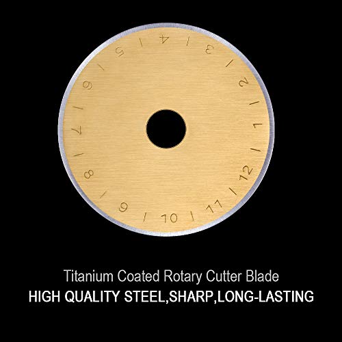 Titanium Coated 45mm Rotary Cutter Blades 15 Pack Fits Olfa, Fiskars, Replacement Rotary Blade for Arts Crafts Quilting Scrapbooking Sewing, Sharp and Durable - size: 45mm 15pcs (Titanium Plating)