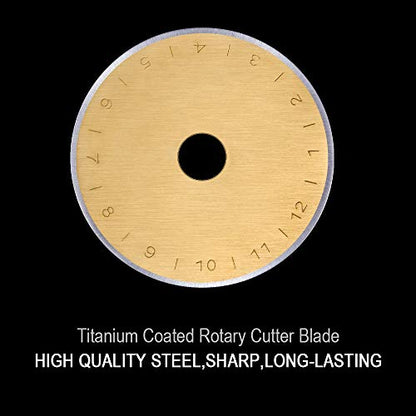 Titanium Coated 45mm Rotary Cutter Blades 15 Pack Fits Olfa, Fiskars, Replacement Rotary Blade for Arts Crafts Quilting Scrapbooking Sewing, Sharp and Durable - size: 45mm 15pcs (Titanium Plating)